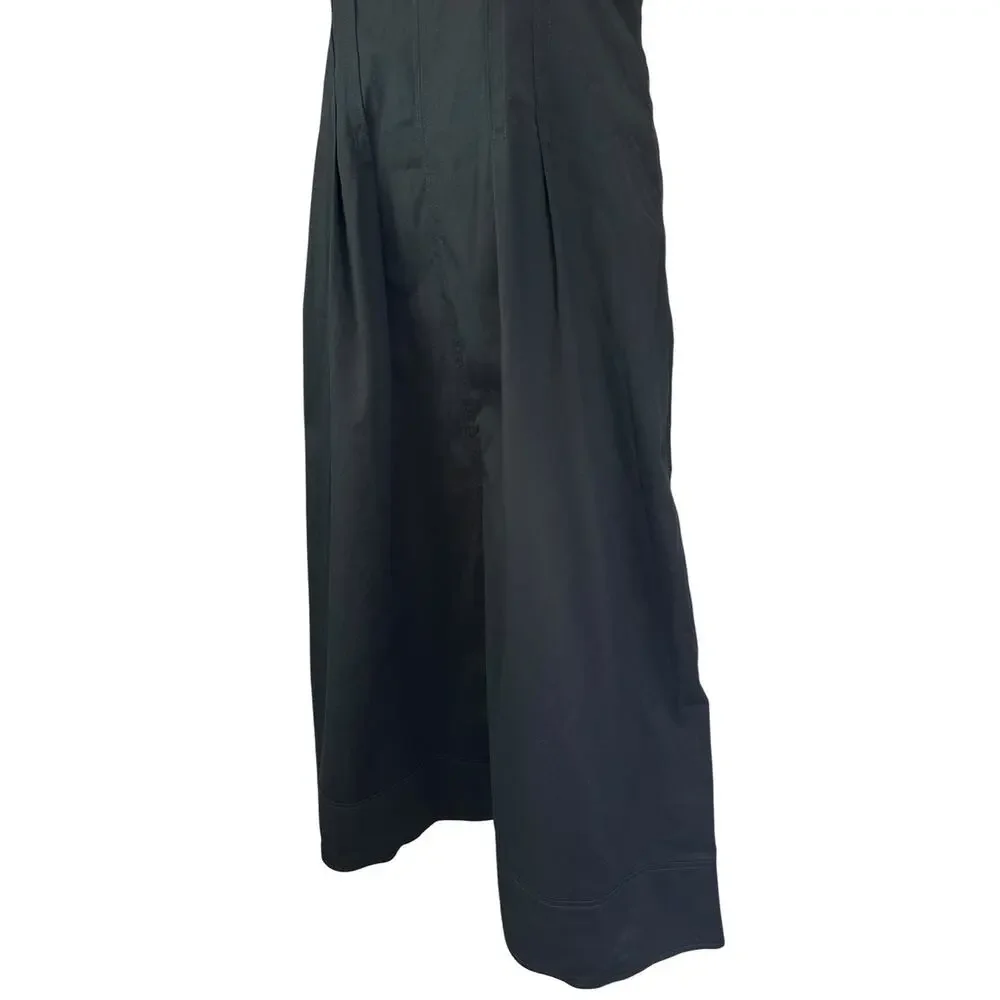 NWT J. Crew Pintuck Midi Dress in Stretch Twill Black CD361 Size 8